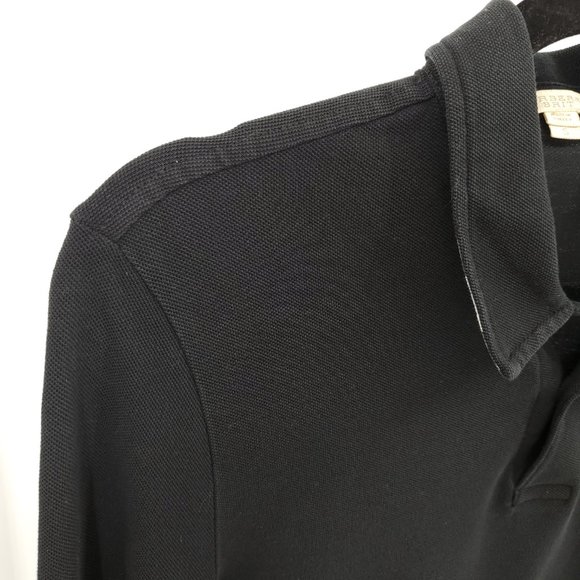 Men's Burberry Brit 100% Cotton Long Sleeve Polo S Black - Picture 7 of 16